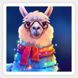 Cute Llama Drawing Sticker